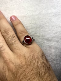 اللهم صل على محمد وآل محمد خاتم من العقيق اليماني احمر نواعم مقاس الخا...