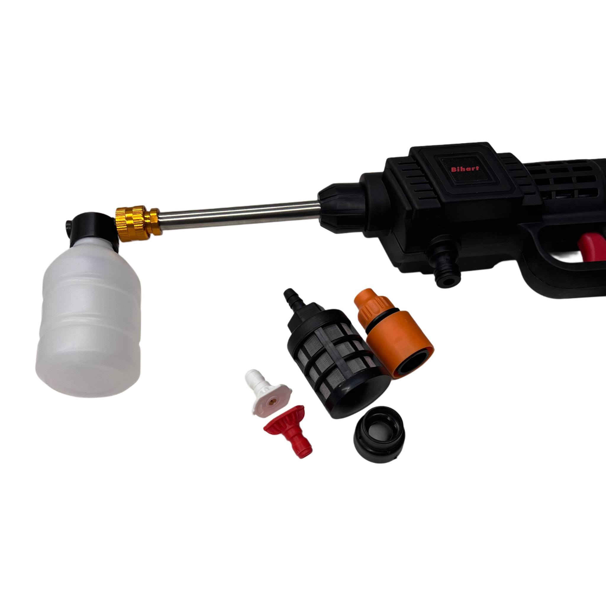 - مسدس غسيل ضغط عالي لاسلكي 48 فولت من Bihart هو أداة متعددة الاستخدامات وفعالة مصممة لمهام التنظيف المختلفة. السعر 20 الف راسل الصفحة أو واتساب ***********

. تصميم لاسلكي ومحمول: يتيح لك حرية الحركة والاستخدام في أي مكان دون الحاجة لوصلات كهربائية طويلة أو مصدر مياه ثابت، مما يجعله مثاليًا للرحلات والتخييم.

. بطارية ليثيوم أيون قوية: يأتي ببطارية بقوة 48 فولت (48VF) وبسعة عالية،( بطارية واحدة فقط) مما يوفر وقت تشغيل ممتدًا يكفي لإكمال مهام التنظيف.

. أداء ضغط عالي: يوفر ضغط ماء يصل إلى 30 بار (حوالي 435 PSI) بفضل محرك قوي بقدرة 300 واط، وهو ضغط كافٍ لإزالة الأوساخ والبقع العنيدة بفعالية.

. نظام فوهات متعددة: يتضمن عدة فوهات قابلة للتبديل توفر أنماط رش مختلفة، من تيار نفاث قوي إلى رذاذ ناعم، لتناسب احتياجات التنظيف المتنوعة.

. استخدامات متعددة: مثالي لغسل السيارات والدراجات النارية، تنظيف الأرصفة والأثاث الخارجي، سقي الحدائق، وإزالة الطحالب من الجدران والأسطح.

. فلتر مياه مدمج: مزود بفلتر دقيق في خرطوم سحب المياه للمساعدة في منع دخول الشوائب إلى المضخة، مما يضمن عمرًا أطول للجهاز.
 
- الملحقات: خرطوم مياه طوله2متر، فلتر دقيق، عدة فوهات للرش، شاحنة.

- هذا الجهاز هو الحل الأمثل لتنظيف سريع وفعال في أي مكان.
