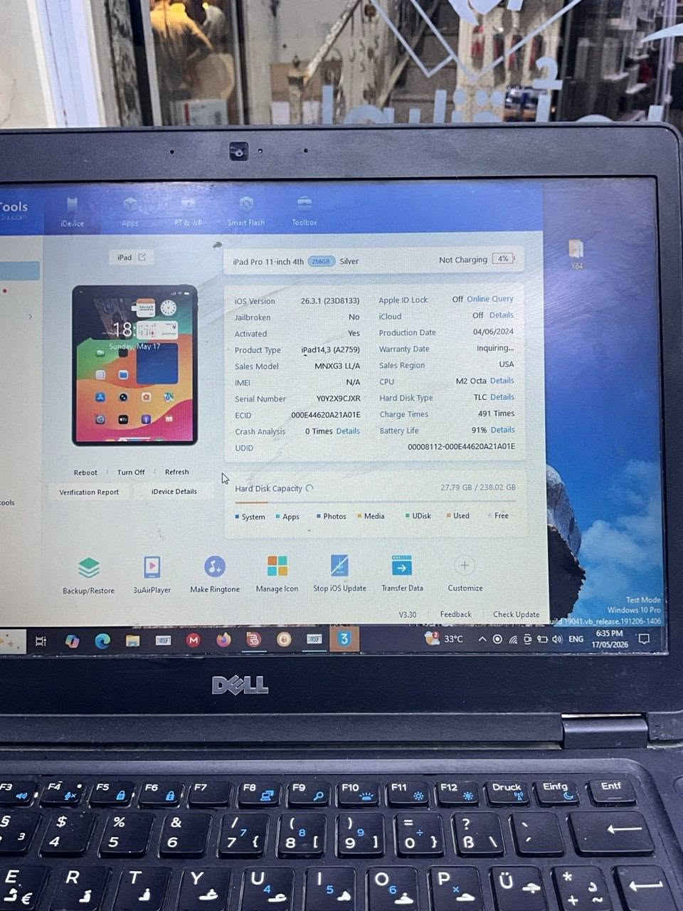 ايباد 11برو m2ذاكرة 256بطارية 91
مبدل فلاتة شحن فقط الجهاز نظيف السعر 625وبي مجال قليل مكاني ناصرية سوق الشيوخ 
للاستفسار الاتصال بالرقم ***********
