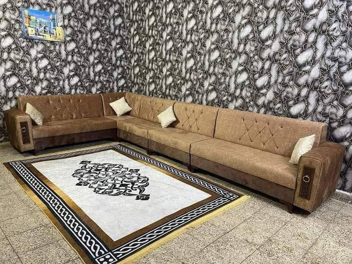 يعلن !معمل الياسر للأثاث المنزلي عن توفير  الوان  وموديلات مميزه 
حسب طلب الزبون 
يتكون الديوان من ٥قطع 
١٠ مقاعد  ٦ امتار ونص 
كما تتوفر قياسات حسب المساحه والطلب 
موصفات  العمل ✌🏻
خشب جام روسي 
سفنج مميز اول 
قماش تركي 🇹🇷
العمل نفس الموصفات المذكوره 
ملاحضه 🔥 
يوجد مع كل طلب ٤ كوشات هديه 
و يوجد  لدينا توصيل الي جميع محافظات العراق  🇮🇶 بسعار مناسبه 
سعر الديوان 300 الف فقط 300 فقط  
للحجز مراسله الصفحه  او وتساب *********** 
ويوجد لدينا اسعار جمله لصحاب  المعارض 🥰
ويكول فرق الرجل الحديد ٢٥الف فقط
