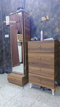 غرفه نوم ٧ قطع تركي خشب ثقيل بيه الجامه مال كنتور مفطور يتبدل عادي وبي...
