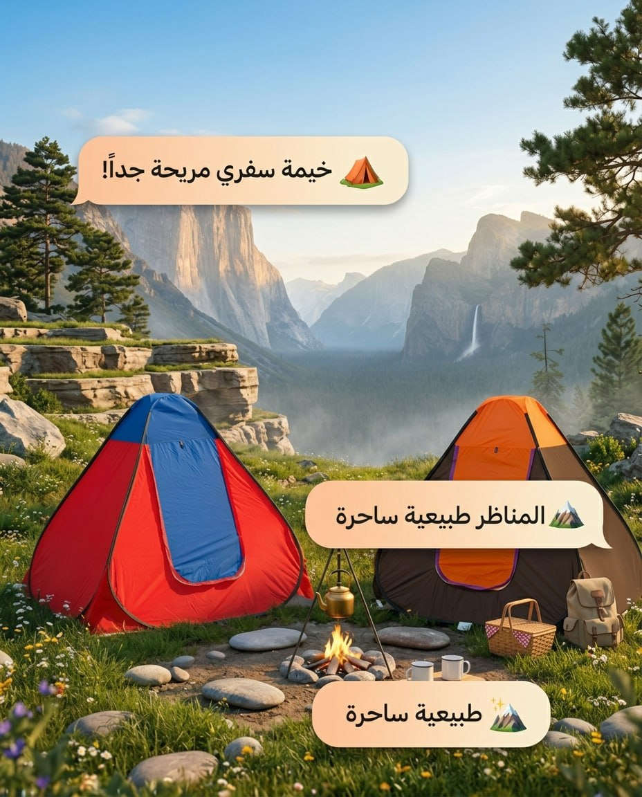 خيمة تخييم سريعة الفتح - خفيفة، عملية، وجاهزة لأي مغامرة تحميك من الشمس والرياح وتركب خلال ثوان بدون تعقيد يوجد توصيل كافة محافظات العراق 📦🚛 للحجز والاستفسار راسل الصفحة 📞*********** 📞***********
