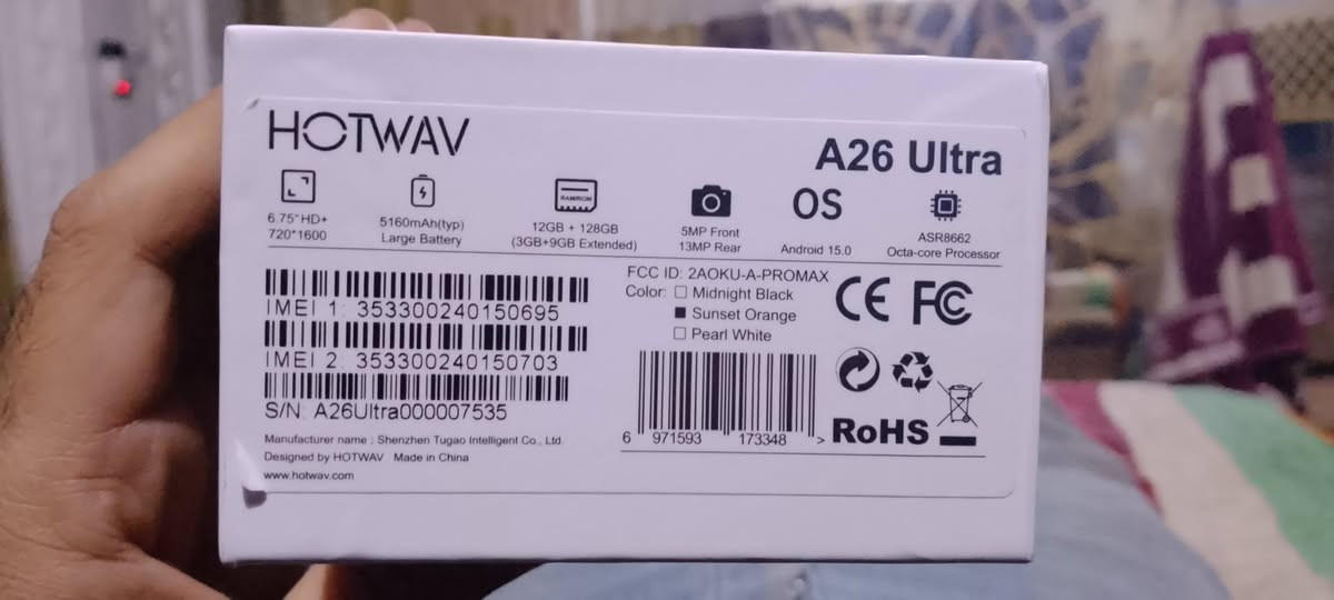 HOTWAV A26 ultra
جهاز للبيع اخذته قبل٩ ايام ما مفتوح 
 رايده ب١٦٠ الف قفل 
علما سعر الجديد ( ١٨٠ ) الف
المكان بغداد


**إذا كنت صاحب هذا الإعلان وتريد حذفه لأي سبب، رجاءا أرسل رسالة إلى الدعم الفني**