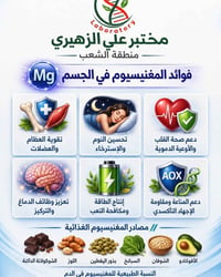 🌿✨ المغنيسيوم… معدن مهم لصحة جسمك اليومية! ✨🌿 يقدم لكم مختبر علي الزهي...