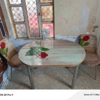 ميز طعام زجاجي • طاولة طعام