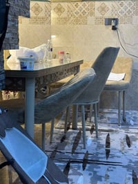 ميز طعام • ٦ كراسي • لحيم خفيف