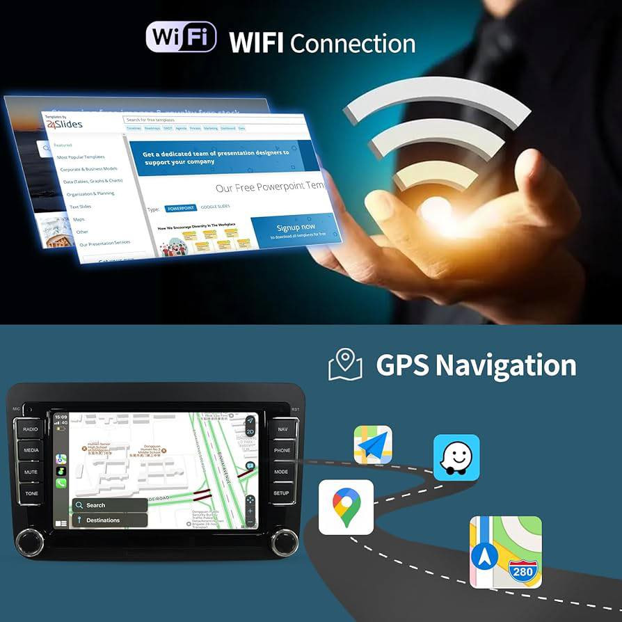 شاشة وسائط متعددة تعمل باللمس لسيارات فولكس فاجن. 
المميزات الرئيسية: تدعم الشاشة ميزات مثل Apple CarPlay وAndroid Auto، ونظام الملاحة (GPS)، وتشغيل الموسيقى عبر البلوتوث. وتربط با wifi
التوافق: الشاشة مصممة لتناسب طرازات مختلفة 
 لسيارة فولكس فاجن سيات جولف باسات جيتا بيتل تيجوان توران اي او اس اندرويد📍 7 انش شاشة 

مع كامل كيبلات والموصلات بدون نقص 
مع كامره خلفيه مع جهاز ربط GPS


**إذا كنت صاحب هذا الإعلان وتريد حذفه لأي سبب، رجاءا أرسل رسالة إلى الدعم الفني**