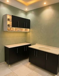 كاونتر للبيع جديد غير مستخدم 3 قطع نوع خشب تركي قياس متر و20 سنك مرمر ...