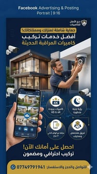 بيتك وممتلكاتك أمانة، لا تتركها للصدفة! 🏠🔒 مع "درع الأمان للكاميرات"، ...