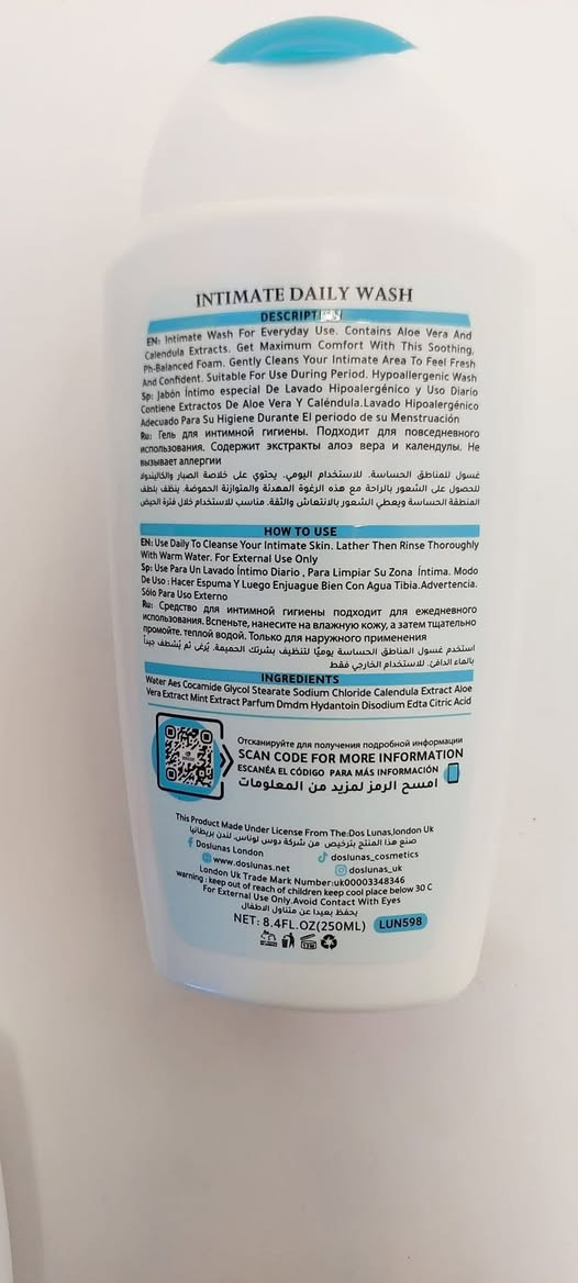 غسول مناطق حساسه من DOSLUNAS ♥️♥️

غسول نسائي بالصبار خفيف مركب بعناية ليعطي انتعاش طوال اليوم وبفضل درجة الحموضة لا يسبب الحساسية يزيل الروائح والبلل غير المرغوب فيه •

✔️ مناسب للبشرة الحساسة.
✔️ ينظف المنطقة الحميمة من البكتريا والالتهابات.
✔️ متوازن درجة ال ph .
✔️ خالي من البارابين. 
✔️ينظف وينعش المنطقة 

✨ يوجد توصيل لجميع المحافظات ✨


**إذا كنت صاحب هذا الإعلان وتريد حذفه لأي سبب، رجاءا أرسل رسالة إلى الدعم الفني**
