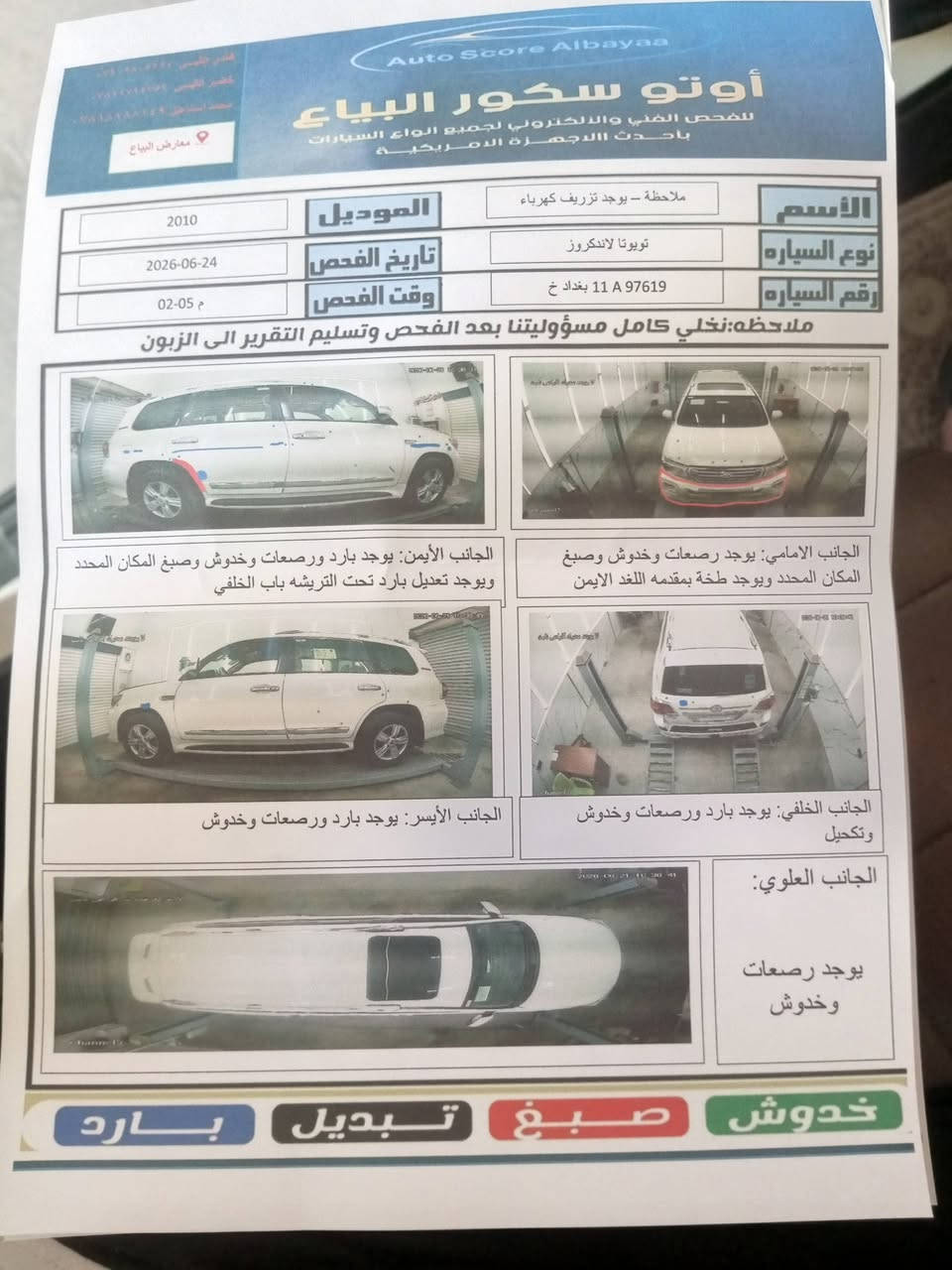 لاندكروز 2010 فول مكفولة من الضربة والصبغ عدا نص 
الداير الجاملغ الخلفي وحسب الصور والسونار المرفق السعر 180 الإتصال على ***********
