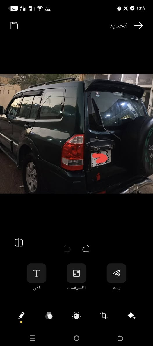 سلام عليكم باجيرو رقم بغداد انكليزي بسمي محرك3000 تخم تاير جديد مصبوغة حزام حادثة جاملغ اماي جهة السايق السعر65  لبيع فقط الاتصال  ***********
