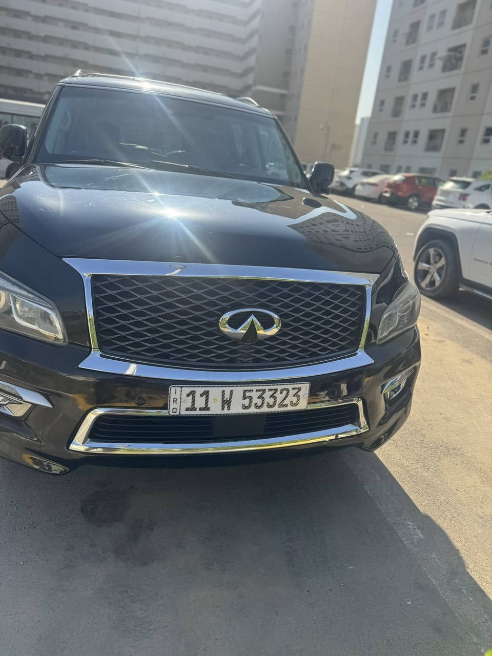 السلام عليكم . سيارة انڤنتي QX80 موديل 2014 محدثة 2017 وارد امريكي حادث چاملغ خلفي الأيمن مصبوغة حزام بأسمي رقم بغداد دولي فول مواصفات رادارات كاميرات اربع اتجاهات دفع رباعي 7 راكب صندوق كهربائي شفط كشنات جلد كهربائي امامي خلفي صدر امامي خلفي ممتاز محرك 8 سلندر تخم تاير تحكم استيرن مثبت سرعة تشغيل عن بعد بصمة تشغيل بصمة باب تبريد 3 قطع فتحة سقف اشاير بالمري بعد بيه هواي مواصفات السعر على الخاص 
الاتصال على الرقم او المراسلة عبر الوات ساب 
 السعر ب ١٥٠ وبيها مجال ***********
