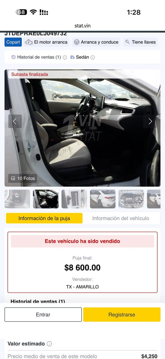 السلام عليكم
للبيع بسعر مناسب ب120 ويرهم مراوس
كورلا 2020 امريكيle 
ضررها خارج العراق جاملق وباب خلفي ومنزل ضرر بل منشور وداخل العراق 3 قطع صبغ 
رقم اربيل سنويه جديد 
محرك 1800
محرك كير شرط 
صدر جديد 
لون ابيض ثلجي 
لايت زنون 
تبريد ثلج 
شاشا جبيره
وباقي المواصفات كدام العين
مكاني صلاح الدين بيجي
سعر 120 وبيها مجال


**إذا كنت صاحب هذا الإعلان وتريد حذفه لأي سبب، رجاءا أرسل رسالة إلى الدعم الفني**