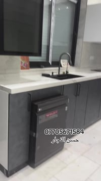 عمل كاونتر داخل mdf تركي  الابواب اكرللك اسباني  مع سطح بورسلين ايطالي...