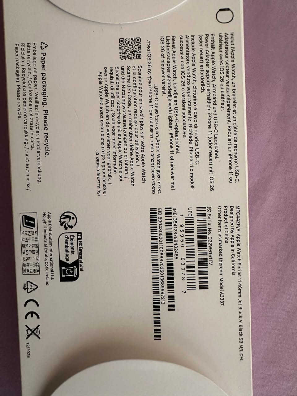Apple watch 11 46mm
الاصدار الاخير جديدة ممفتوحة من الكارتونة 
السعر 330 دولار


**إذا كنت صاحب هذا الإعلان وتريد حذفه لأي سبب، رجاءا أرسل رسالة إلى الدعم الفني**