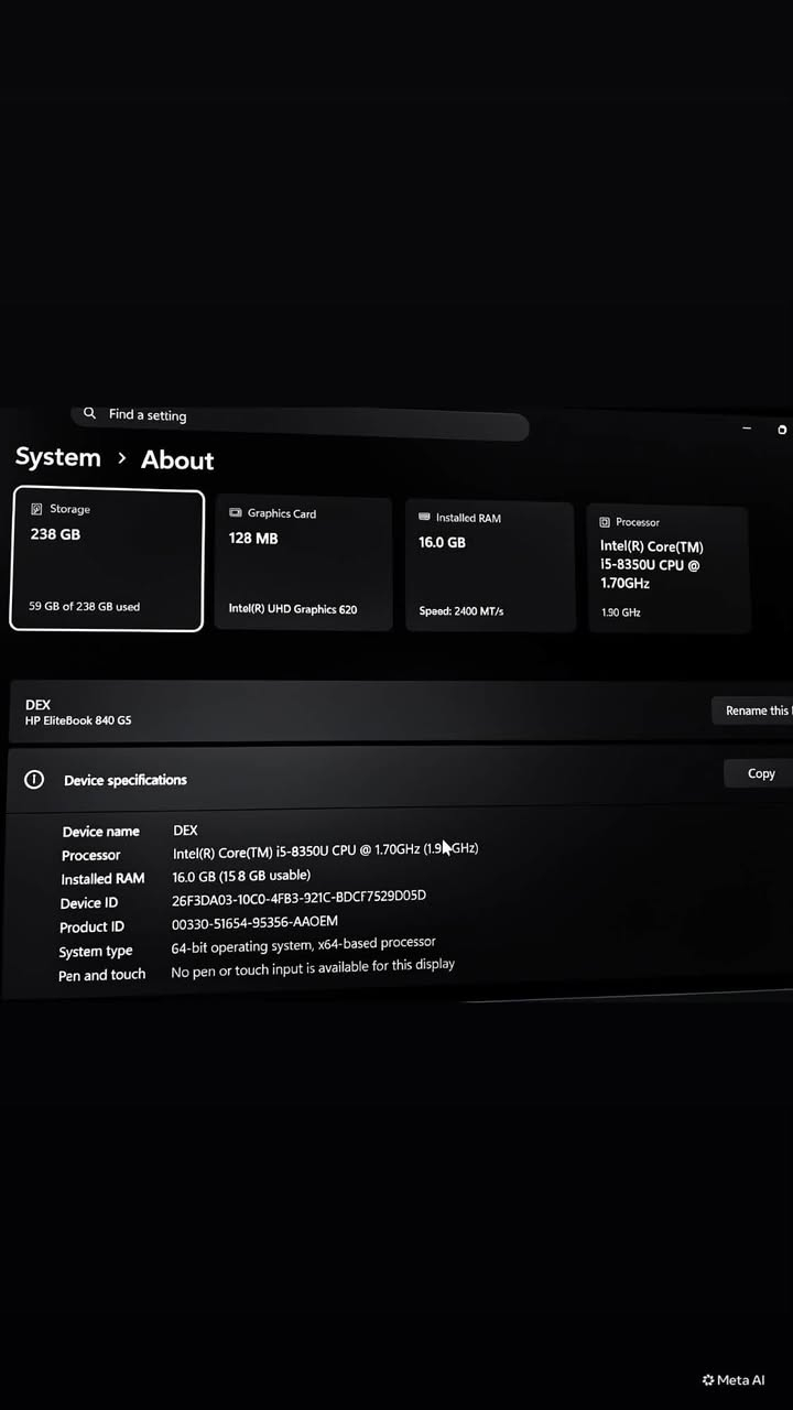 للبيع مستخدمة: لابتوب رجال الأعمال الأنيق HP EliteBook 840 G5 (نسخة ومواصفات كاملة Ultra)
جهاز غني عن التعريف، يتميز بتصميمه النحيف والخفيف (ألترا بوك) المصنوع بالكامل من الألمنيوم النقي المتين المقاوم للصدمات والخدوش (مطابق للمواصفات العسكرية MIL-STD-810G). اللابتوب ممتاز جداً للدراسة، العمل المتقدم، البرمجة، والتصفح السريع جداً ..
(المواصفات التقنية الدقيقة)
الموديل: HP EliteBook 840 G5
 المعالج (CPU): Intel® Core™ i5-8350U (الجيل الثامن المتطور، يحتوي على 4 أنوية حقيقية و8 مسارات معالجة، بسرعة أساسية 1.70 جيجاهرتز وتصل إلى 3.60 جيجاهرتز بتقنية الـ Turbo Boost، مع كاش 6 ميجا). معالج قوي وسريع جداً.
 الذاكرة العشوائية (RAM): بحجم 16 جيجابايت (16.0 GB DDR4) بسرعة ممتازة 2400 MT/s، تمنحك سلاسة فائقة في فتح عشرات التطبيقات والملفات معاً بدون أي بطء.
 سعة التخزين (Storage): هارد 256 جيجابايت (238 GB الفعلي) من نوع SSD NVMe فائق السرعة (يقلع النظام والبرامج بأقل من 5 ثوانٍ).
 كرت الشاشة (GPU): Intel® UHD Graphics 620 المدمج والمميز بكفاءته العالية في المونتاج الخفيف، الفوتوشوب، والألعاب المتوسطة مع توفير كبير في طاقة البطارية.
 الشاشة: مقاس 14 بوصة بدقة Full HD (1920×1080) من نوع IPS، شاشة مضادة للانعكاس وبألوان رائعة ومريحة جداً للعين أثناء الاستخدام المطول.

ميزات الأمان والرفاهية (Full Options كامل المواصفات):
 مستشعر بصمة الإصبع (Fingerprint Reader): مدمج في أسفل لوحة المفاتيح لفتح القفل بلمسة واحدة بشكل آمن وسريع عبر خاصية Windows Hello.
 منفذ شريحة بيانات اتصال (SIM Card Slot): منفذ مدمج رسمي (كما في صور جوانب الجهاز) لدعم تركيب شريحة اتصال وتفعيل إنترنت 4G لاسلكي في أي مكان بدون الحاجة لشبكة واي فاي.
 النظام الصوتي: سماعات ستوديو بريميوم فائقة النقاوة والقوة مطورة بواسطة الشركة العالمية الشهيرة Bang & Olufsen.
 لوحة المفاتيح (Keyboard): كيبورد عربي/إنكليزي مريح جداً في الكتابة، مقاوم لانسكاب السوائل، ويحتوي على إضاءة خلفية (Backlit Keyboard) للعمل في الظلام، بالإضافة إلى زر الماوس السريع (PointStick) في المنتصف.
 الكاميرا والأمان: كاميرا HD مدمجة للاجتماعات، مدعومة بقفل خصوصية ميكانيكي (Privacy Shutter) من الأعلى لإغلاق الكاميرا يدوياً لضمان الخصوصية التامة.
 الاتصال اللاسلكي: كرت شبكة متطور جداً Intel Dual Band Wireless-AC 8265 لالتقاط شبكات الواي فاي البعيدة ودعم البلوتوث المستقر.

تشكيلة المنافذ المتكاملة (Ports):
الجهاز يحتوي على كافة المنافذ المتقدمة التي تغنيك عن استخدام تحويلات خارجية:
1 منفذ Thunderbolt™ 3 (USB Type-C) للشحن السريع ونقل البيانات وعرض الشاشة.
2 منفذ شريحة البيانات (SIM Card).
3 منفذ HDMI 1.4b لربط الشاشات الخارجية والتلفزيون.
4 عدد (2) منافذ USB 3.1 (أحدهما يدعم شحن الأجهزة والهاف حتى لو كان اللابتوب مغلقاً).
5 منفذ شبكة LAN (RJ-45) ذكي مدمج للإنترنت السلكي السريع.
6 منفذ سماعات وميكروفون كومبو 3.5 ملم.
7 منفذ لقاعدة التثبيت (Docking connector).
هام ‼️
نظام التشغيل: يأتي بنظام Windows 11 Pro النسخة الاحترافية الأصلية والمفعلة رسمياً من مايكروسوفت مدى لحياة (محدثة وجاهزة للاستخدام).
🔋البطارية: تدوم ساعتين او ساعتين ونصف
حسب نوع الاستخدام 
💰السعر :275 ألف 
📍الموقع: بغداد 
📞 للتواصل والاستفسار: ( ***********) واتساب فقط .
