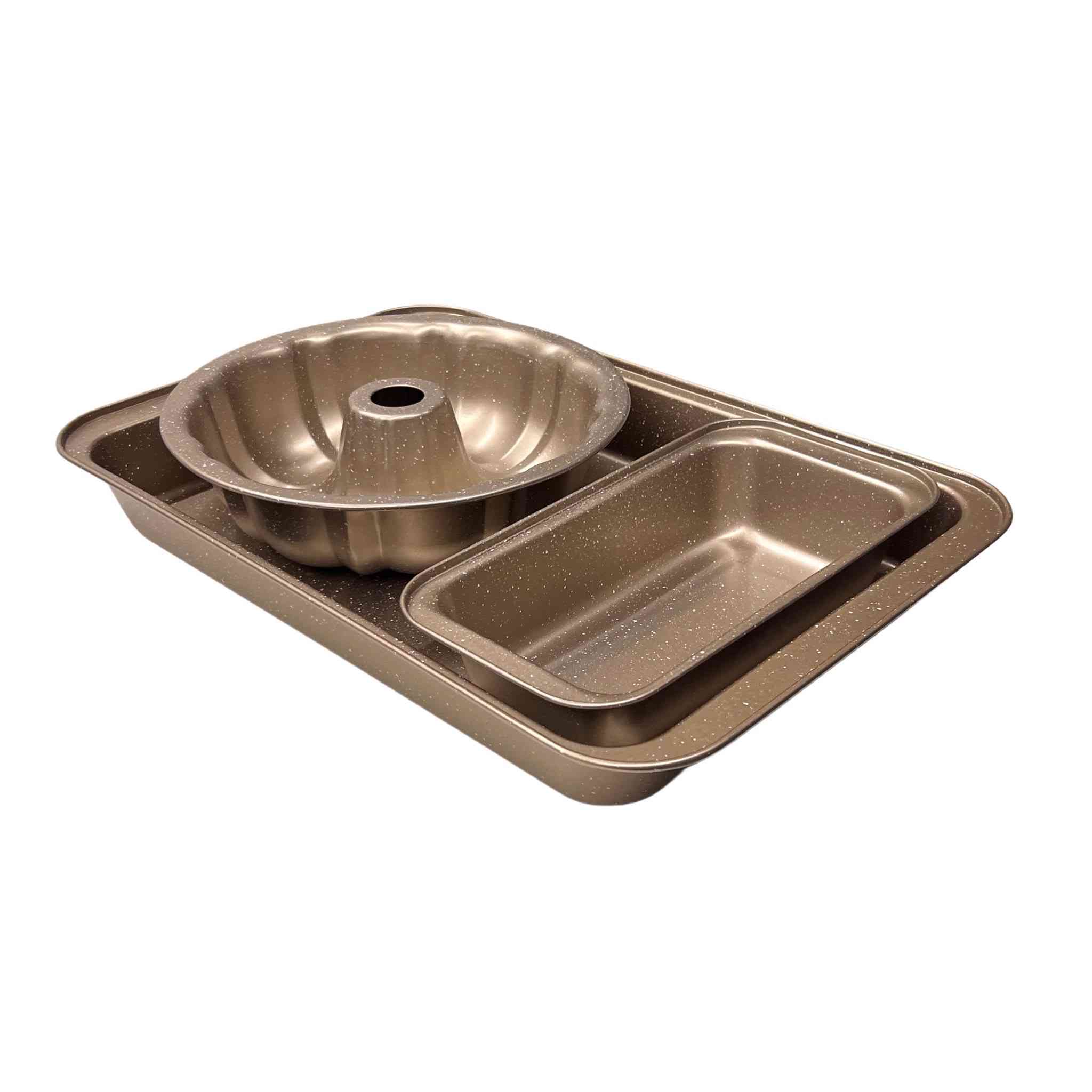 طقم قوالب خبز وكيك غرانيت (3 قطع) لون برونزي ملكي
• توزيع حراري متوازن: القوالب مصنعة لضمان نضج متساوي للمخبوزات بفضل تصميمها الهندسي.

• سهولة التخزين: يمكن وضع القوالب داخل بعضها البعض لتوفير مساحة كبيرة في خزائن المطبخ.

المواصفات:
• المادة: معدن مطلي بطبقة غير لاصقة (تأثير الغرانيت).
• اللون: برونزي / ذهبي مطفي منقط.
• النمط: طقم من 3 قطع مختلفة الأشكال.

• الأبعاد: الصينية 43*28 سم
                الصغير 25*13 سم
                الدائري قطر 24سم
سعر السيت الثلاثي ١٨٠٠٠


**إذا كنت صاحب هذا الإعلان وتريد حذفه لأي سبب، رجاءا أرسل رسالة إلى الدعم الفني**