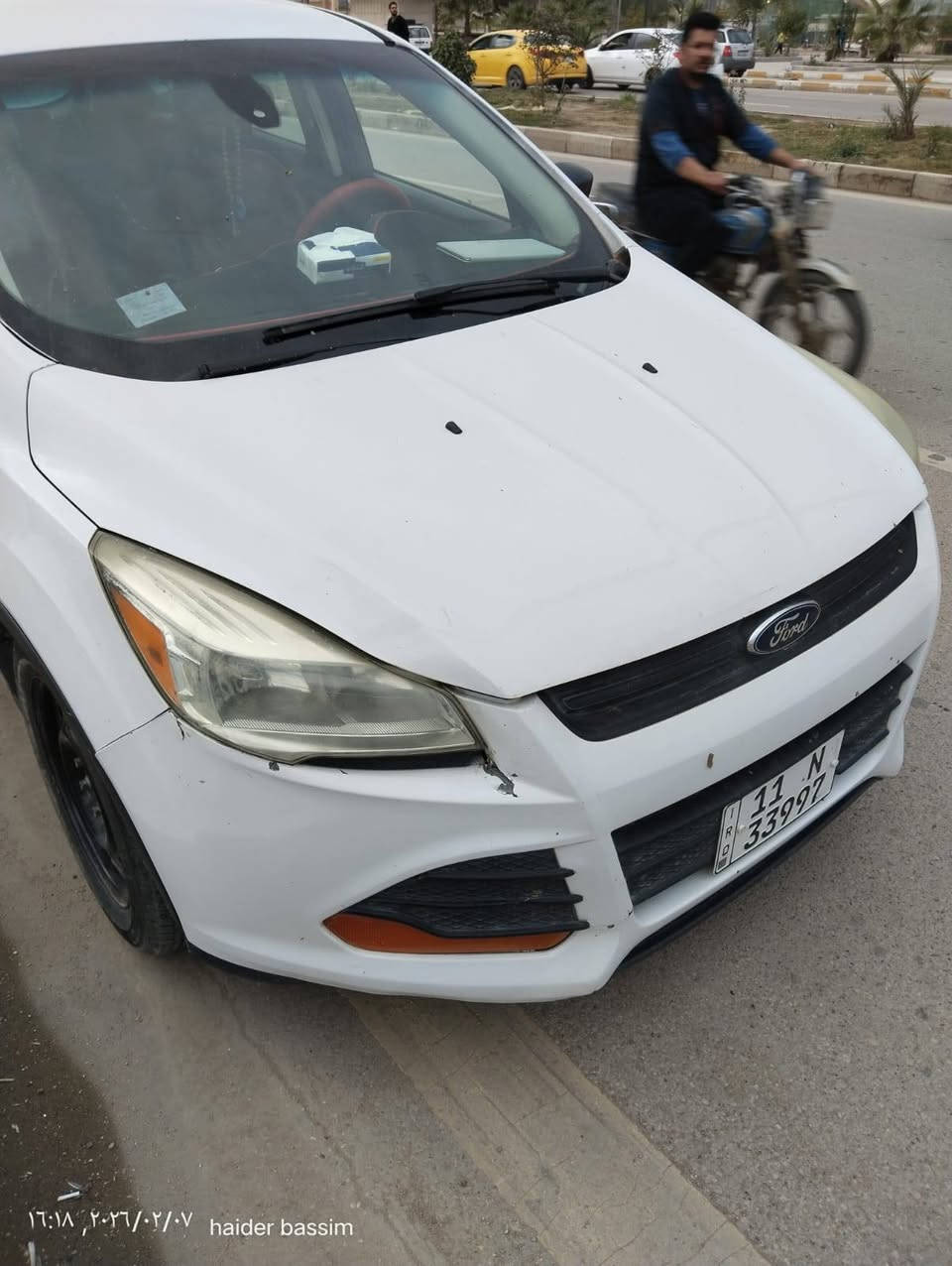 الموديل: فورد سكيب 2016 (Ford Escape).

المحرك: 4 سلندر / بسعة 2400 سي سي (نشط واقتصادي بنفس الوقت).

الممشى: 132,450 (قابل للزيادة البسيطة لأن السيارة تحت الاستخدام).

الاستيراد: دخلت للعراق سنة 2017 بتقرير كلين تايتل (Clean Title) يعني بدون حوادث أو غرق بأمريكا.

الحادث: صار بيها حادث بسيط داخل العراق، وتفاصيل الحادث كاملة مع "التكت" وجه البنيد بدون دواخل الصوره بالمنشور 

مراوس ترهم 
***********
