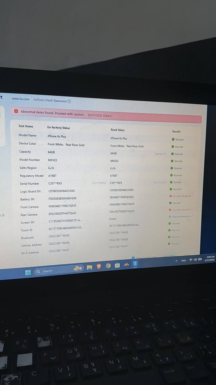ايفون 6s plus
ايفون 6s plus 
ذاكرة ((64)) نظافة 100 
مبدل بطارية 94
 والكاميرا الخلفية 
شرط مكفول استخدام تصفح مخابرة انترنيت صور بصمة اي شي بيه يرجع 
وهاي الحاسبة كدامك 
السعر 75 وبيه مجال للطيبين 
*********** واتس اب
