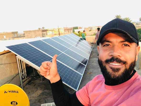 بسم الله الرحمن الرحيم تستمر كوادر الجزيره للطاقه الشمسيه لنصب منظومات في مختلف انحاء العراق  تم ربط منظومه في ديالى الدوجمه بقدره 16 امبير   ليلي  نهاري وباستخدام بطاريه نوع Srne بحجم  16 كيلو واط وبضمان لمده 5 سنوات وانفيرتر حجم 6 كيلو واط  بضمان سنتين ومع خاصية الربط الذكي والتوافقيه بين الانفيرتر والبطارية لمنع حدوث اعطال وانقطاع الكهرباء و 8 الواح نوع لونجي620  واط بضمان 15 سنه كل ذالك وبسعر تنافسي وفي متناول الجميع ان شاء الله وذالك لتقليل عناء انقطاع الكهرباء عن المواطنين  للاستفسار والتواصل الاتصال على الارقام التالية‏ معين‏‪***********‬‏ ملاحظه يتوفر لدينا اقساط المريح لمده 18 شهر مقدمه وبدون مقدمه
