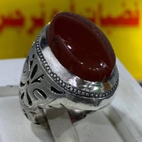 جمال الخواتم وأروعها عقيق يماني كبدي جميل جدا قطعه ثقيله صياغه يدويه م...