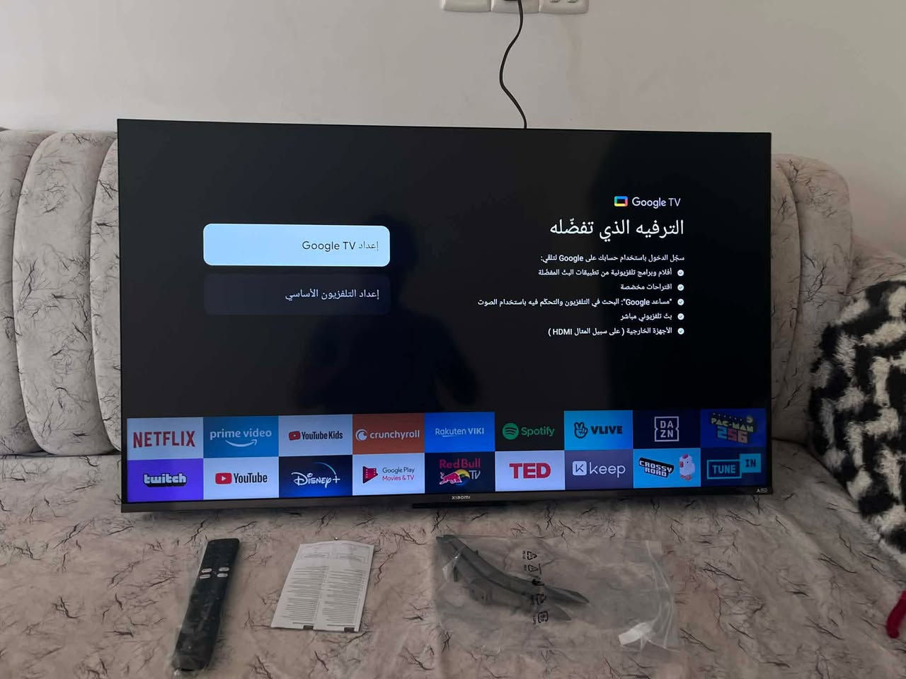 شاشه شاومي حجم Xiaomi TV A Pro 43"
نوع الشاشة: QLED 4K UHD
النظام: Google TV رسمي
المميزات: ناطقه HDR10+، Dolby Audio 20W، Hey Google 
جديدة بالكرتون غير مستخدمه 
بسعر مميز ومناسب 285 الف فقط وجاي تنباع فوگ 370 
للتواصل ***********
