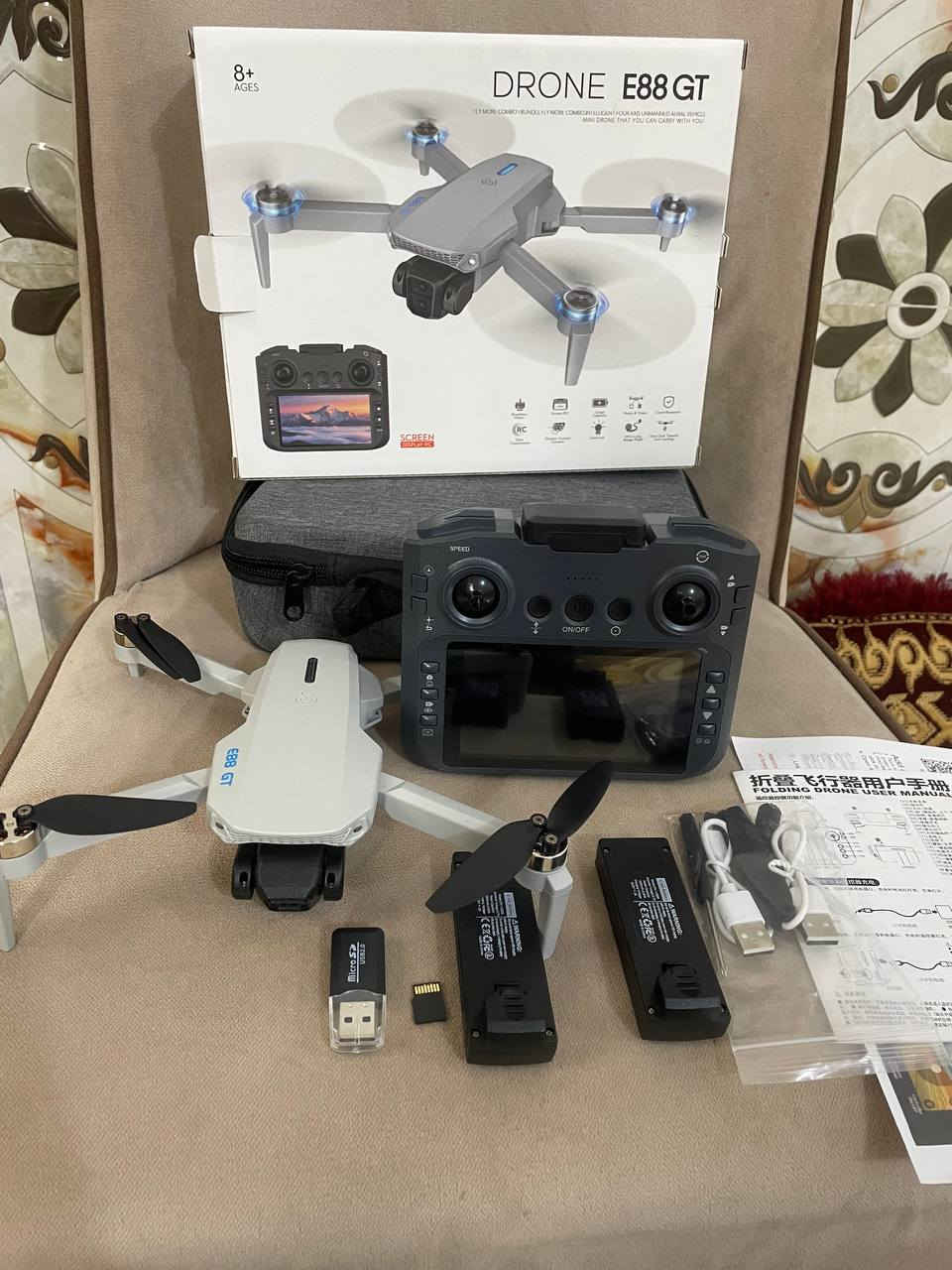 درون E88 GT
جوستك شاشه
بطاريات ثنين (2)كل وحده ربع ساعه
دقه الكامره جدا واضحه HD
دبل كامره متحركه
رام 8 گيكه+ فلاش
الارتفاع 100البعد 500
ملحقاع كامله مراوح +عدة +كيبل شحن عدد2 للجوستك وللبطاريه +جنطه وكارتون جديد غير مستخدم
نظافه 100% 
السعر 80 الف مع التوصيل الشراي خاص


**إذا كنت صاحب هذا الإعلان وتريد حذفه لأي سبب، رجاءا أرسل رسالة إلى الدعم الفني**