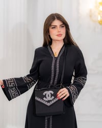 عباية خليجية • حرير أماراتي • ستراس حراري