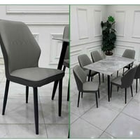 ٦ كراسي • كشنات جلد • مرمر بورسلين