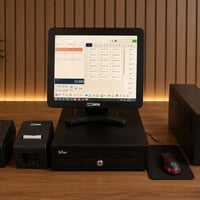 للبيع نظام كاشير مستعمل بحالة ممتازة، كامل مع شاشة لمس، طابعتين (كاشير...