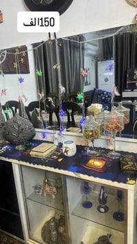 اثاث للبيع باترينه مع مرايه  وثلاجة 18قدم  ميز مصري  كلها جديده للتواص...