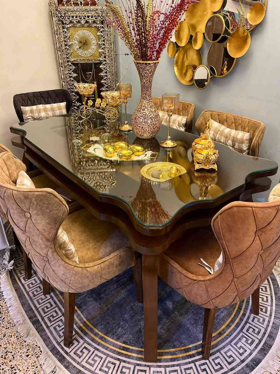 ميز طعام خشب زان 6 مقعد سعر 380 تواصل ***********
