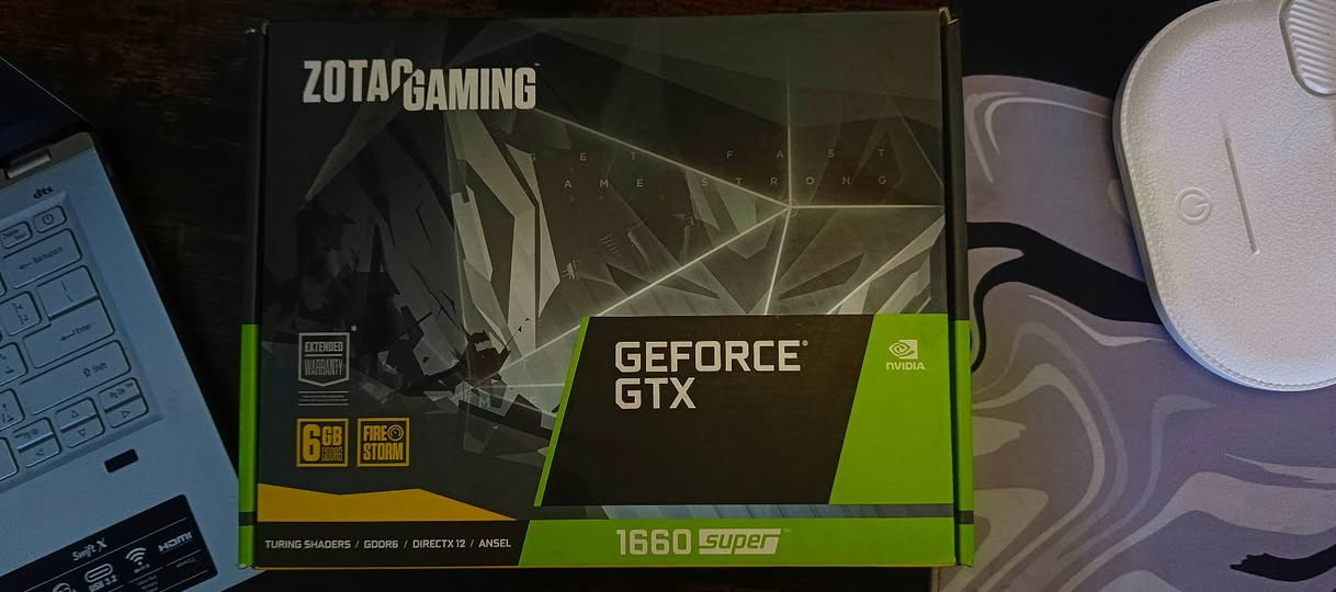 كرت شاشه للبيع 🔥
GTX 1660 Super 6G ⭐
ممتاز للالعاب والدقة المتوسطة العاب الشوتر على دقه 1080 ينطيك 130 الى 140 فريم مثل لعبة mw3 💯✅  استعمال كلش قليل سبب البيع تطوير الكرت ❤‍🔥

السعر : 160 الف قفل 🔒❤‍🔥
مكاني النجف سايدين المطار ***********
