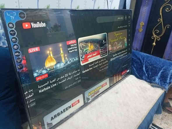 شاشه حجم 50 كارتون مامستعمله نوع الجي فول مواصفات انتر نيت تسحب جميع التطبيقات اخر  اصدار 25 السعر 280بيع مستعجل مكاني الحيانيه ***********
