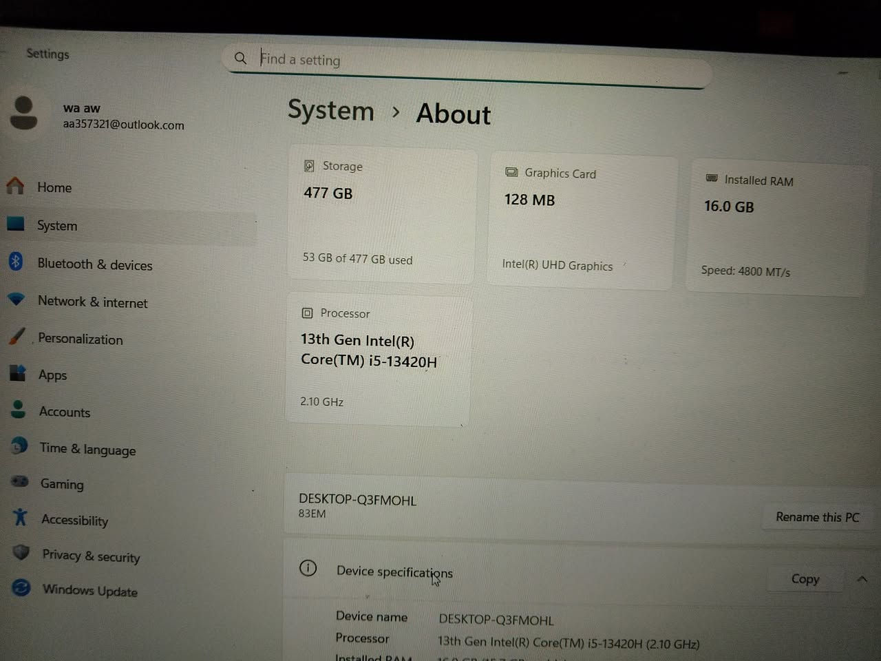 LENOVO
CORE I 5 13420 H

RAM 16 

Ha 522

كور اي 5 جيل 13

وندوز 11 برو 

استخدم  قليل جدا 

معروضة بـ 550 

مكانها بغداد


**إذا كنت صاحب هذا الإعلان وتريد حذفه لأي سبب، رجاءا أرسل رسالة إلى الدعم الفني**