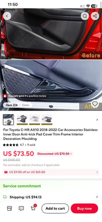كفر باب داخلي • تويوتا C-HR • حديد