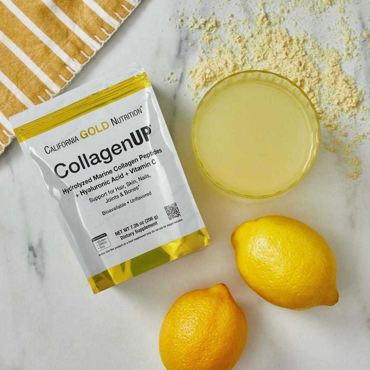 ✨ كولاجين أب  California Gold Nutrition CollagenUP، توفر  مكمل الغذائي الشهير على شكل مسحوق غير منكه يحتوي على ببتيدات الكولاجين البحري المتحلل مائيًا، مدعمًا بحمض الهيالورونيك وفيتامين جـ (C).

المكونات الرئيسية :-
ببتيدات الكولاجين البحري المتحلل:  كولاجين مستخلص من الأسماك ومكسر جزئيًا لسهولة الامتصاص، ويعمل على دعم مرونة الجلد وبنية العظام والمفاصل.
✔️ حمض الهيالورونيك: يساعد على حبس الرطوبة داخل الأنسجة، مما يعزز ترطيب البشرة وليونة المفاصل.

✔️ فيتامين جـ : عامل أساسي ومحفز لإنتاج الكولاجين الطبيعي في الجسم، فضلاً عن كونه مضاداً للأكسدة.

يُستخدم هذا المكمل بشكل عام لأغراض التجميل والعناية بالجسم، وتشمل فوائده

✔️ تعزيز نضارة البشرة زيادة ترطيب الجلد وتقليل مظهر الخطوط الدقيقة والتجاعيد مع الاستمرار.
✔️ دعم المفاصل والعظام للمساعدة في مرونة الأنسجة الضامة وتقليل خشونة المفاصل.
✔️ تقوية الشعر والأظافر مد الجسم بالأحماض الأمينية اللازمة لنمو أظافر وشعر أكثر قوة وصحة.
#الاصلي المنشأ امريكي 🇺🇸💯 
#تسليم_فوري من iHerb امريكا  🇺🇸 ✅ متوفر خدمه توصيل لجميع المحافظات العراق 🚘


**إذا كنت صاحب هذا الإعلان وتريد حذفه لأي سبب، رجاءا أرسل رسالة إلى الدعم الفني**