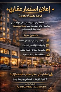 أرض تجارية • كربلاء حي العامل • موقع حيوي