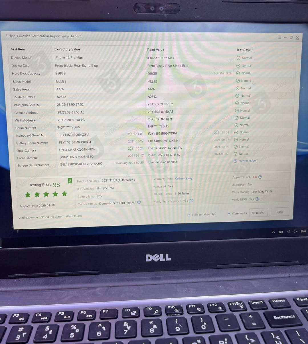 سلام عليكم 13 برو ماكس نضيف جداً 256 ماستر كارتونة كامل ملحقات بطارية 80 السعر 750 الف للاستفسار *********** مدينة الصدر اورفلي
