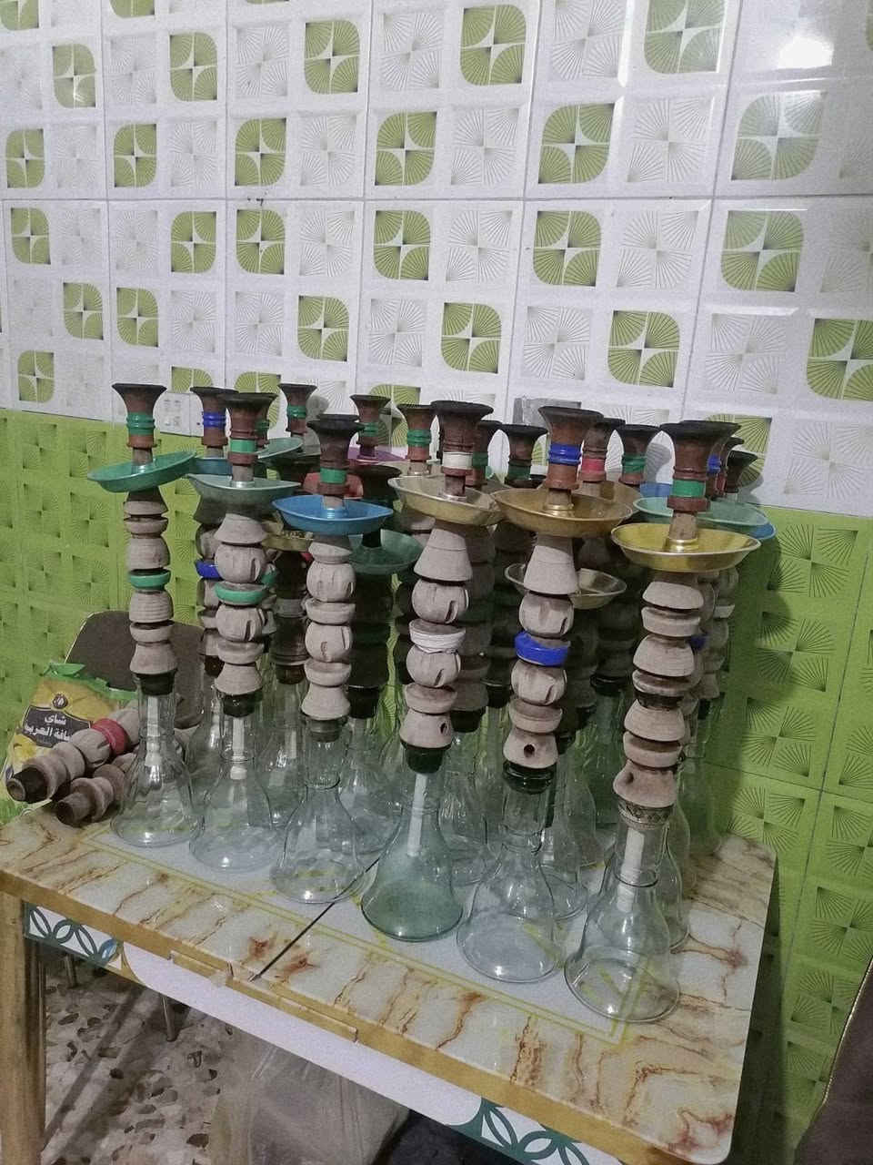 للبيع
مجموعة نراكيل كاملة مطبعة العدد 27
تعزيلة كهوة وبكارات و قماجي 
جدا نضيفات بكار ( ابوحمادة ) 
البيع شلع اخوان 
نركيلة كاملة من الشيشة للفنجان
الشراي هذا رقم صاحب النراكيل
مصطفى ***********
المسيب حي چايد
