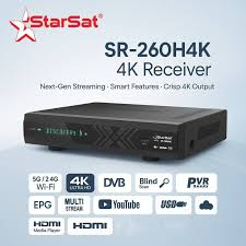 على بركة الله وصلنا 
ريسيفر ستار سات 260 4k
SR-260H 4K 5G UHD

أحدث الإصدارات لشركة ستار سات

جهاز استقبال الأقمار الصناعية الرقمي ستارسات SR-260H بدقة 4K و5G فائقة الوضوح

المواصفات الرئيسية لجهاز SR-260H بدقة 4K:

يدعم دقة تصل إلى 2160 بكسل عند 60 هرتز

معالج صور ALi قوي ٢٦٦١ Imrex، يدعم HDR، VP9، HLG، و١٠ بت HEVC

ذاكرة وصول عشوائي DDR3 سعة ٤ جيجابايت

موالف ALi قوي، حساس لالتقاط الإشارات

شاشة VFD

نطاق واي فاي مزدوج ٥ جيجا + ٢.٤ جيجا

منفذ LAN مدمج

يدعم مسجل الفيديو الرقمي (PVR)، ومشغل الوسائط لمحتوى ٤K

2ريموت كونترول للتحكم عن بُعد (IR) ٢.٤ جيجا

جهاز واي فاي USB طويل المدى مزود بمؤشر LED

منفذا USB يدعمان حتى USB ٣.١ مع FAT٣٢

منفذ HDMI واحد

اتصال بمنفذ RS ٢٣٢

منفذ AV واحد ٣.٥ مم

يدعم التحديث عبر الإنترنت

كابل HDMI طويل عالي الأداء

يدعم ما يلي:

[يوتيوب، توقعات الطقس، شاشة GMS، DLNA، القرآن الكريم، Daily Motion، تيك توك، موجزات RSS، راديو الإنترنت، تحديثات الشبكة]

وغيرها الكثير

🔴ملاحظة: 
🔴ضروري تحديث الجهاز اول مرة عند التشغيل بفلاش usb لتظهر جميع الاشتراكات والاعدادات:

🔴لايوجد استرجاع ولا استبدال للأجهزة المفعله اشتراكاته.بسبب طبيعة المنتج

بقية المواصفات والاسعار للراغبين التواصل خاص او واتس اب 
https://wa.me/9647710838903
​📍 موقعنا: البصرة - المعقل.
📱 للاستفسار أو الحجز (توصيل متوفر): ***********
​ملاحظة: الكمية محدودة جداً.
