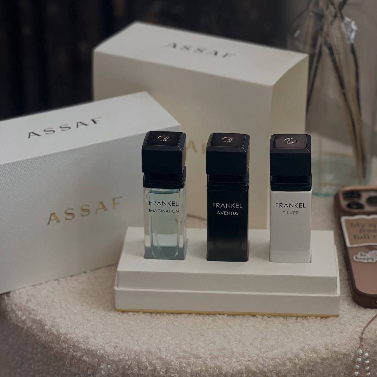 ✨ أجمل مجموعة من عطور عساف فرانكل بحجم 25 مل، اللي بتكون رفيقك المثالي وين ما تروح.
كل عبوة مصممة بعناية لتقدم لك تجربة عطرية فريدة، وكأنك تفتح صندوق من الأحلام والذكريات الرائعة. 🤍
تشمل المجموعة:
فرانكل ايمجنيشن
فرانكل سيلفر
فرانكل افنتوس
حله حي العسكري قرب مدرسة ابن إدريس مقابل المجمع الطبي بالعماره الطابق الثاني للاستفسار ***********
