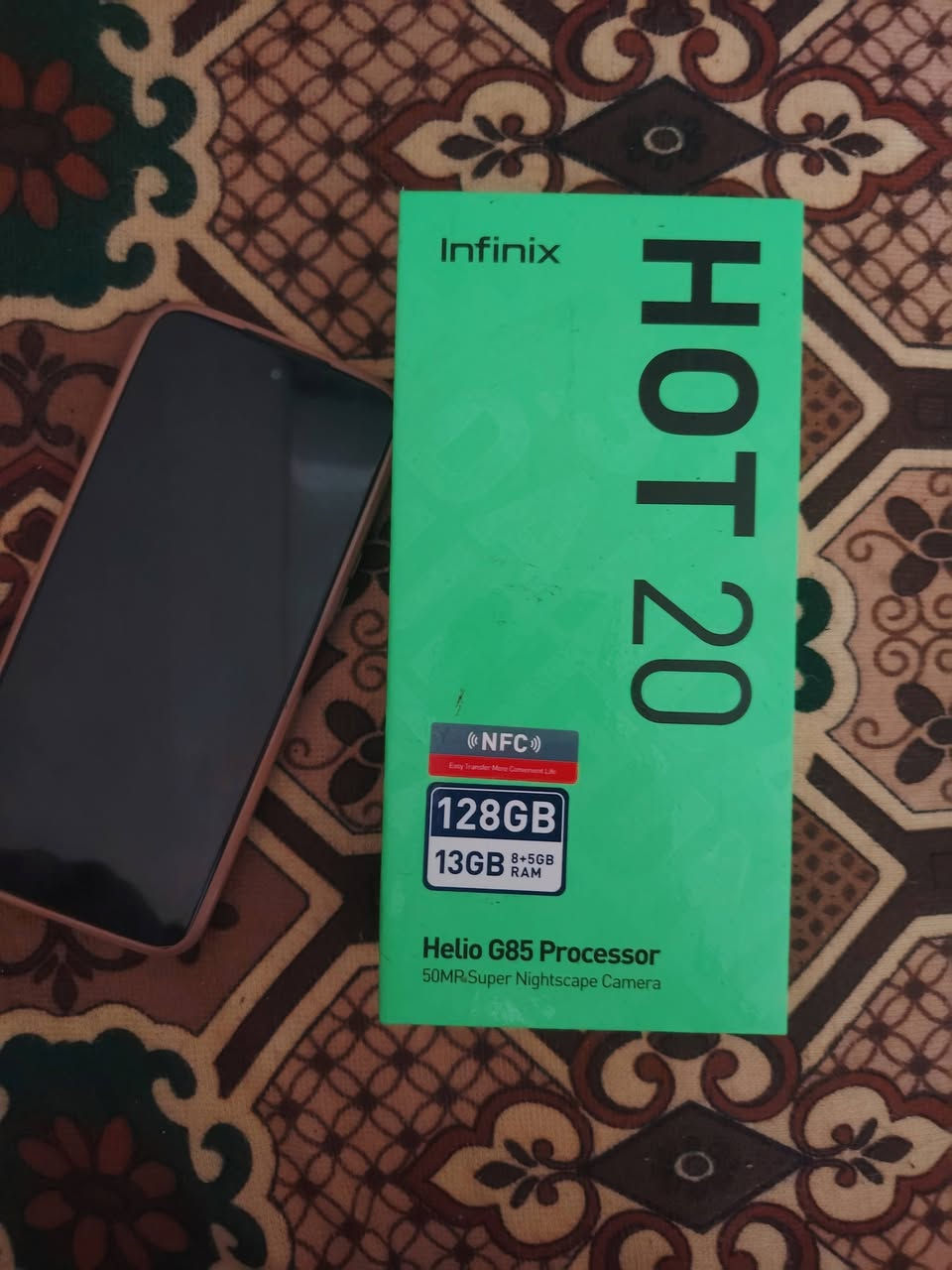 سلام عليكم جهاز اين فنكس هوت 20 للبيع نضيف ذكره 128 رام 8 سعره 55 بي مجال بسيط ***********
