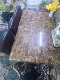 طاولة طعام مرمر • ٥ كراسي • حله بكرلي