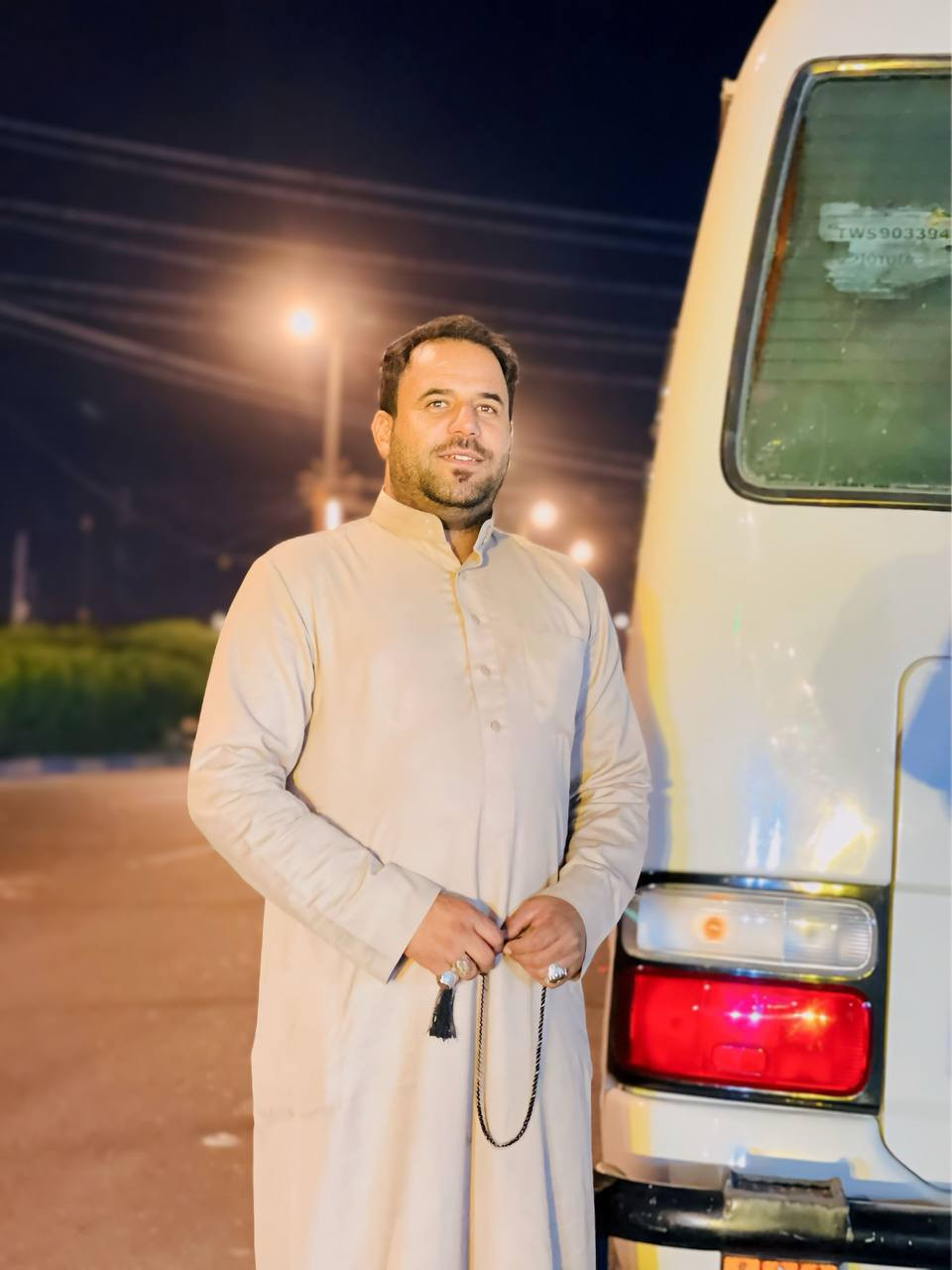 بعد توكل ع الله يوم الخميس بعد صلاة ظهر الى كربلاء المقدسة لعوده بعد صلاة الفجر  ***********
