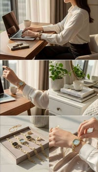 ساعة نسائية • لمسة ذهبية • هدية أنيقة