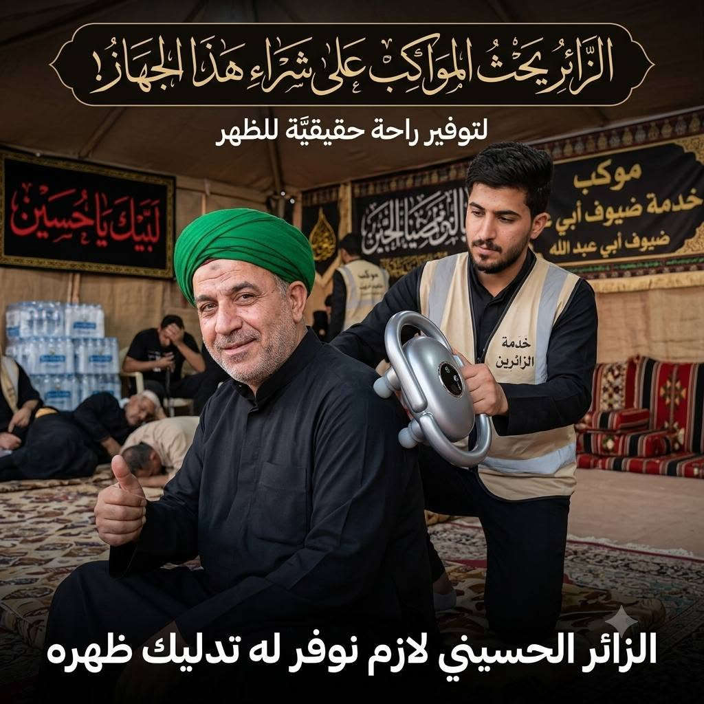 اهل المواكب المشايه جايه اخذوا اجهزة التدليك ميضيع عند اباعبدالله الحسين
سعر التوصيل بغداد 3 محافظات 5


**إذا كنت صاحب هذا الإعلان وتريد حذفه لأي سبب، رجاءا أرسل رسالة إلى الدعم الفني**