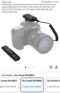 ريموت تحكم لاسلكي للكاميرا (Wireless Remote Control) السعر 20الف  استف...