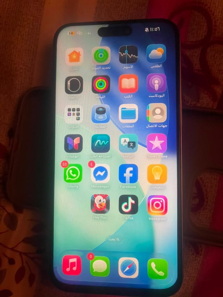 ايفون ١٥ برو ماكس دبل خط خطين جهاز ذاكره ٢٥٦ بطاريه ١٠٠ مبدله ومبدل شاشه كولش حلوه فيس ايدي شغال سعره ٦٣٠ مع مجال ***********
